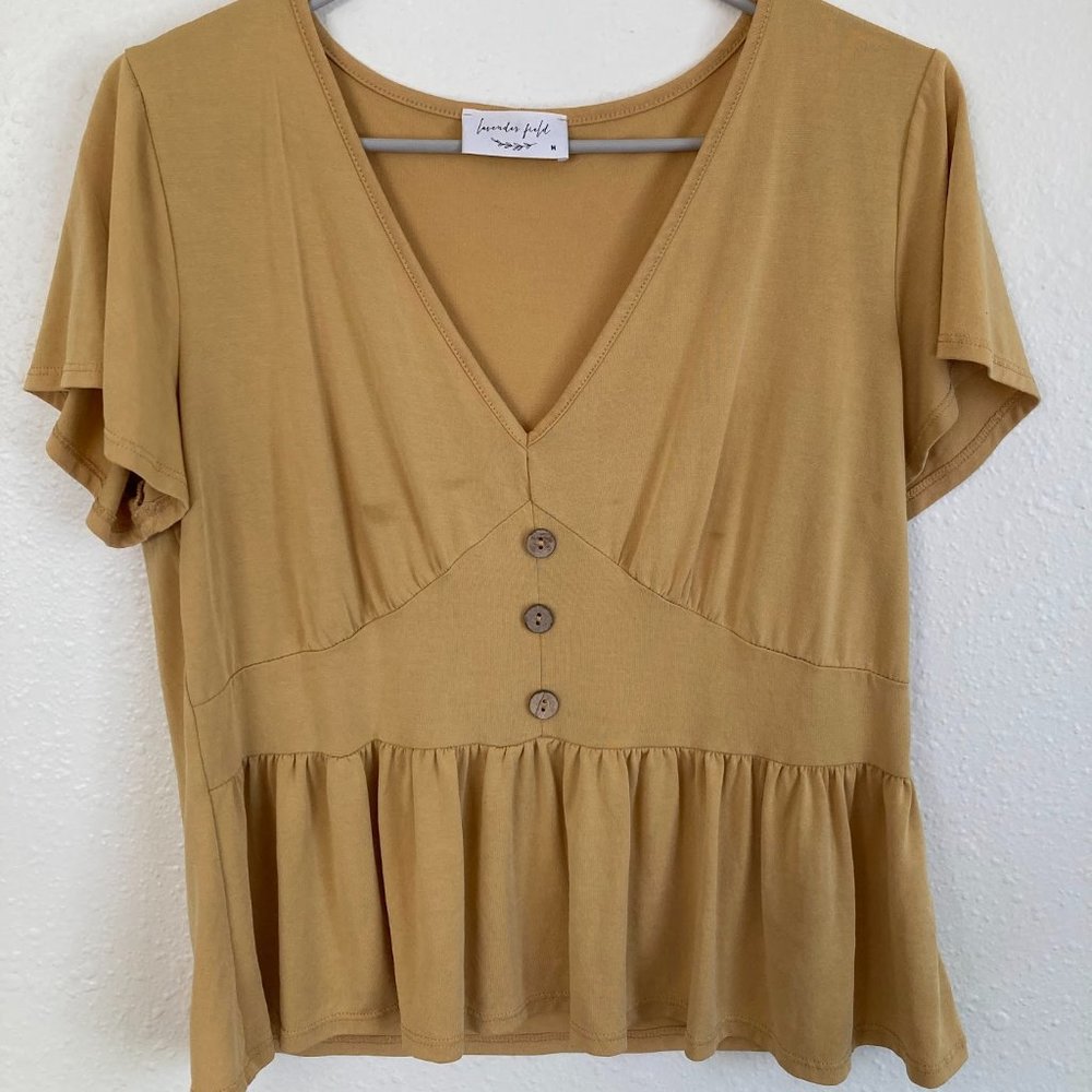 Cropped Mustard Medium Top